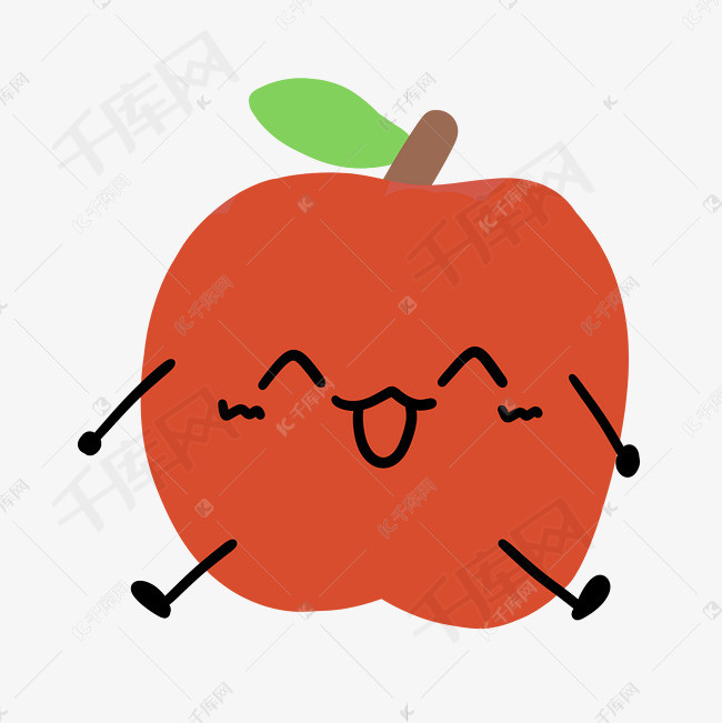 q版苹果手绘q版萌少女手绘图